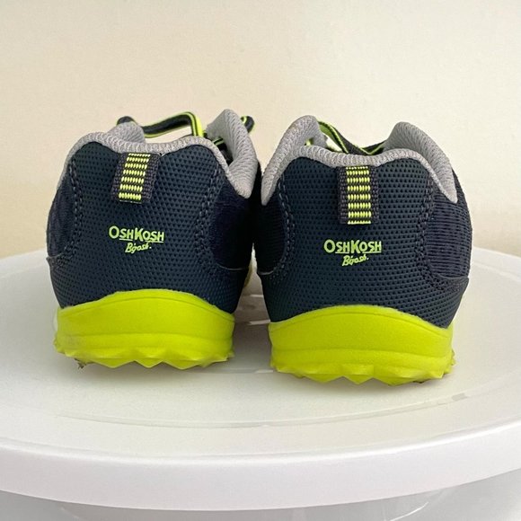 OshKosh B'gosh Toddler Sneakers Shoes Size 8 Navy Blue and Neon Green - Picture 7 of 12